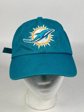 Miami Dolphins Hat Cap Strap Back Mens Teal NFL Football Throwback 47 Brand